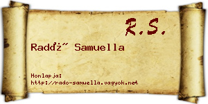 Radó Samuella névjegykártya